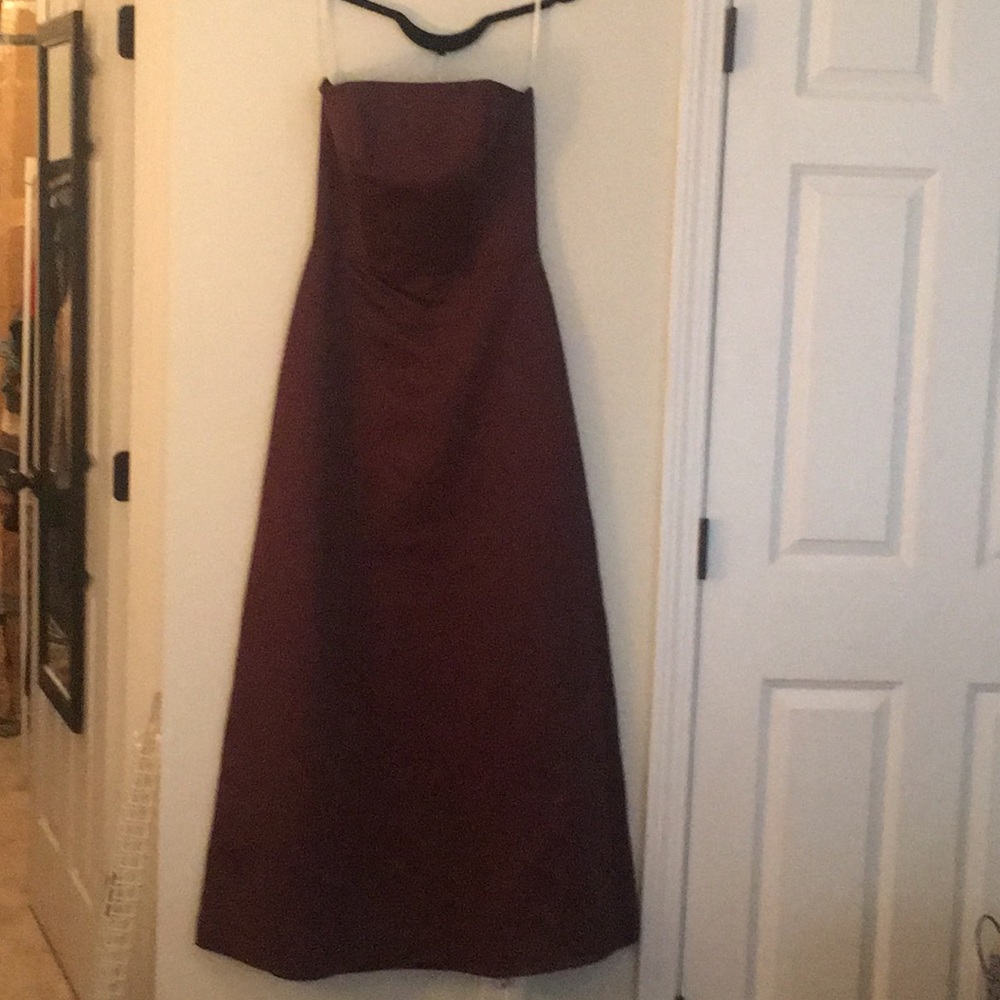 Deep purple / merlot Satin gown  (brides maid)